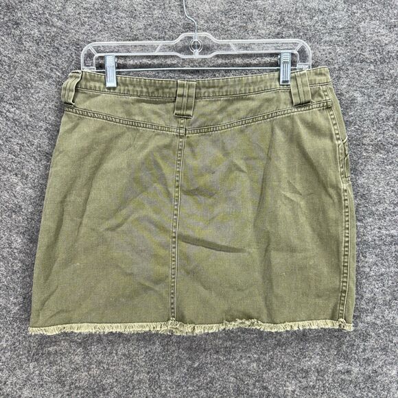 Moda International Skirt Women 8 Gray A-Line Short Denim Medium Wash Mid Rise - Picture 2 of 6